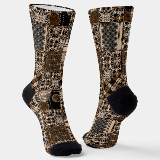 Rustikales Patchwork-Muster Socken (Gewinkelt)