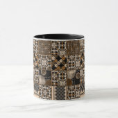 Rustikales Patchwork-Muster Tasse (Zentrum)