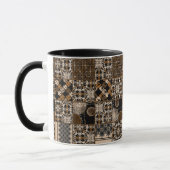 Rustikales Patchwork-Muster Tasse (Links)