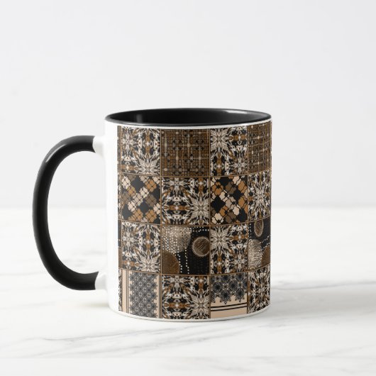 Rustikales Patchwork-Muster Tasse (Links)