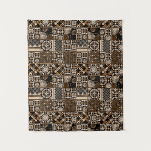 Rustikales Patchwork-Muster Wandteppich (Vorderseite)