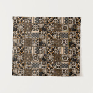 Rustikales Patchwork-Muster Wandteppich