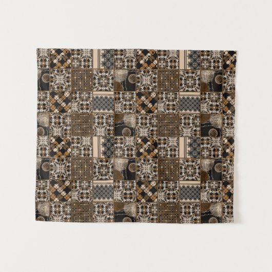 Rustikales Patchwork-Muster Wandteppich (Vorderseite (Horizontal))