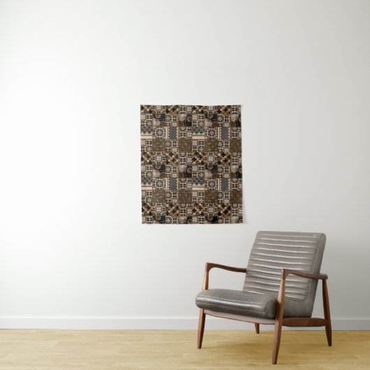 Rustikales Patchwork-Muster Wandteppich (Beispiel)