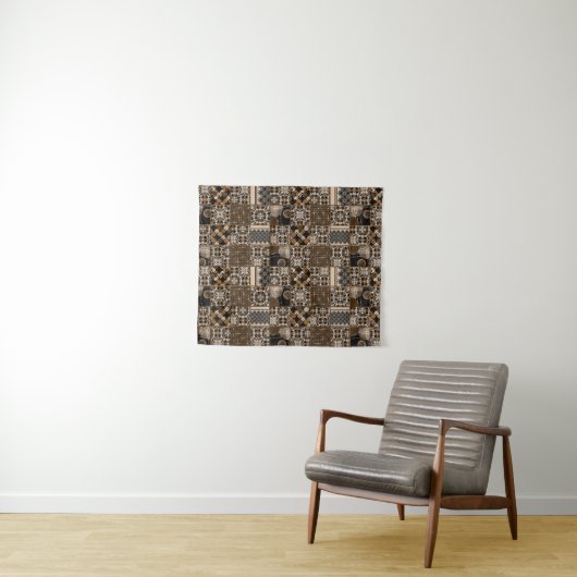 Rustikales Patchwork-Muster Wandteppich (Beispiel (Horizontal))