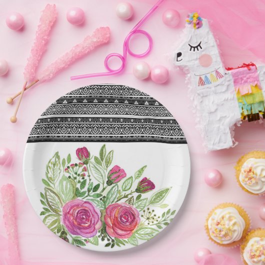 Rustikales Patchwork Pappteller (Party)