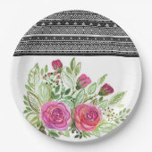 Rustikales Patchwork Pappteller (Vorderseite)