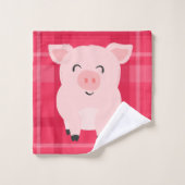 Rustikales Patchwork Schweinefleischblütenfarm Ros Badhandtuch Set (Waschlappen)