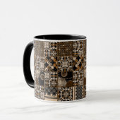 Rustikales Patchworkmuster Tasse (Vorderseite Links)