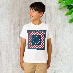 Rustikales patriotisches Americana-Quiltmuster USA T-Shirt