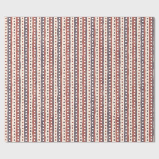Rustikales patriotisches US Flagge Geschenkpapier (Flach)