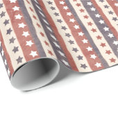 Rustikales patriotisches US Flagge Geschenkpapier (Rolleneckpunkt)