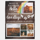 Rustikales Paw druckt Personalisiertes Pet-Memoria Fleecedecke (Vorderseite)