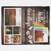 Rustikales Paw druckt Personalisiertes Pet-Memoria Fleecedecke (Vorderseite (Horizontal))