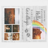 Rustikales Paw druckt Personalisiertes Pet-Memoria Fleecedecke (Vorderseite (Horizontal))