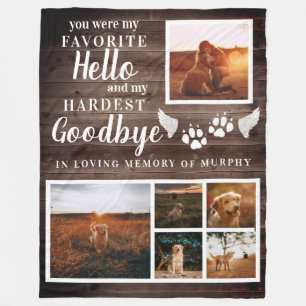 Rustikales Paw druckt Personalisiertes Pet-Memoria Fleecedecke