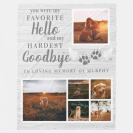 Rustikales Paw druckt Personalisiertes Pet-Memoria Fleecedecke