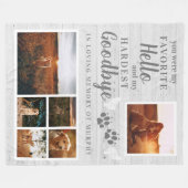 Rustikales Paw druckt Personalisiertes Pet-Memoria Fleecedecke (Vorderseite (Horizontal))