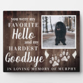 Rustikales Paw druckt Personalisiertes Pet-Memoria Fotoplatte (Vorderseite)