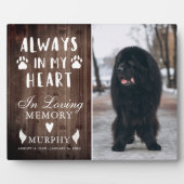 Rustikales Paw druckt Personalisiertes Pet-Memoria Fotoplatte (Vorderseite)