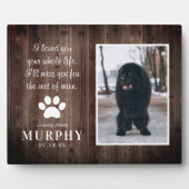 Rustikales Paw druckt Personalisiertes Pet-Memoria Fotoplatte (Vorderseite)