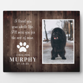 Rustikales Paw druckt Personalisiertes Pet-Memoria Fotoplatte