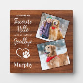 Rustikales Paw druckt Personalisiertes Pet-Memoria Fotoplatte (Vorderseite)