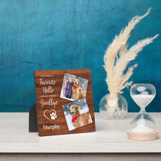 Rustikales Paw druckt Personalisiertes Pet-Memoria Fotoplatte (InSitu)