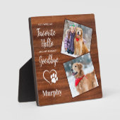 Rustikales Paw druckt Personalisiertes Pet-Memoria Fotoplatte (Vorderseite)