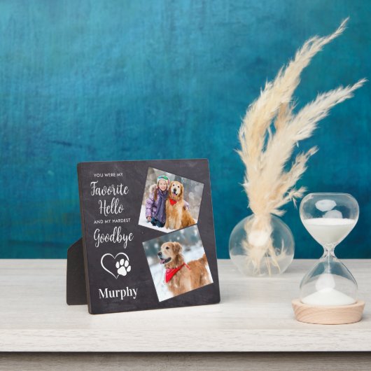 Rustikales Paw druckt Personalisiertes Pet-Memoria Fotoplatte (InSitu)