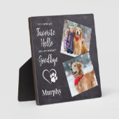 Rustikales Paw druckt Personalisiertes Pet-Memoria Fotoplatte (Vorderseite)