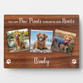 Rustikales Paw druckt Personalisiertes Pet-Memoria Fotoplatte (Vorderseite)