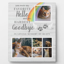 Rustikales Paw druckt Personalisiertes Pet-Memoria Fotoplatte