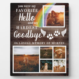 Rustikales Paw druckt Personalisiertes Pet-Memoria Fotoplatte