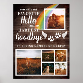 Rustikales Paw druckt Personalisiertes Pet-Memoria Poster