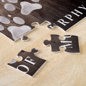 Rustikales Paw druckt Personalisiertes Pet-Memoria Puzzle (Seite)