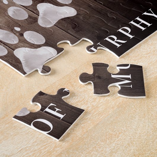 Rustikales Paw druckt Personalisiertes Pet-Memoria Puzzle (Seite)