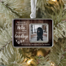 Rustikales Paw druckt Personalisiertes Pet-Memoria Rahmen-Ornament Silber