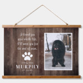 Rustikales Paw druckt Personalisiertes Pet-Memoria Wandteppich Mit Holzrahmen (Vorne)