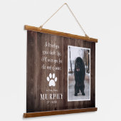 Rustikales Paw druckt Personalisiertes Pet-Memoria Wandteppich Mit Holzrahmen (Gewinkelt)