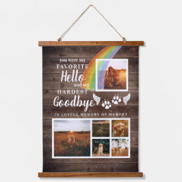 Rustikales Paw druckt Personalisiertes Pet-Memoria Wandteppich Mit Holzrahmen