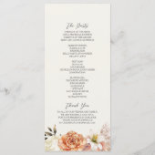 Rustikales Peach Boho Floral Wedding Program Programm (Rückseite)