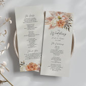 Rustikales Peach Boho Floral Wedding Program Programm