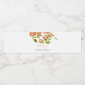 Rustikales Peach-Brautparty Wasserflaschenetikett (Einzelnes Label)