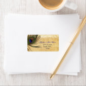 Rustikales Peacock Feather-Adressetikett Adressaufkleber (Insitu)