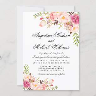 Rustikales Peony floral Einladung