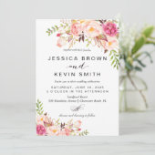 Rustikales Peony floral Einladung (Stehend Vorderseite)