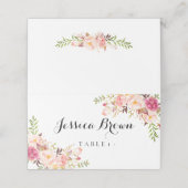 Rustikales Peony floral Platzkarte (Außenseite Aufgefaltet)