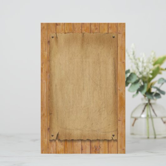 Rustikales Pergament Briefpapier (Stehend Vorderseite)