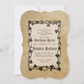 Rustikales Pergament Märchenschloss Einladung (Rückseite)